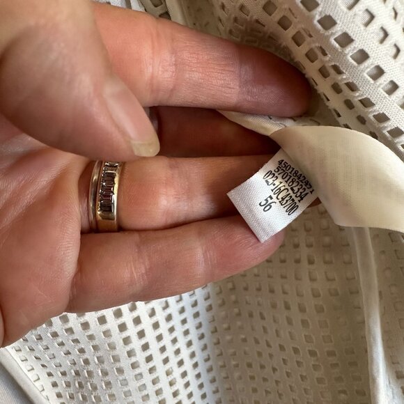 Chicos Womens White Vinyl Jacket Mesh Open Front Vtg Style 80s Large Party - Picture 10 of 13